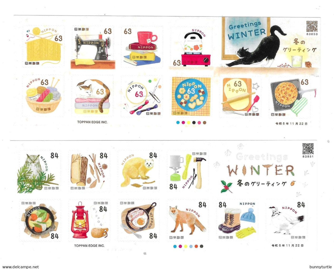 Japan 2023 Winter Greetings 2 Sheets MNH - Ongebruikt