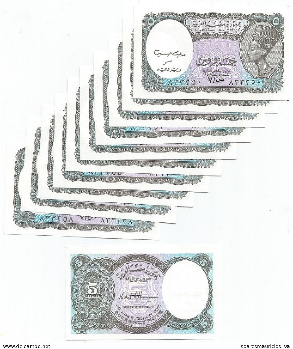 10 Banknote Egypt 5 Piastres Uncirculated - Egypte