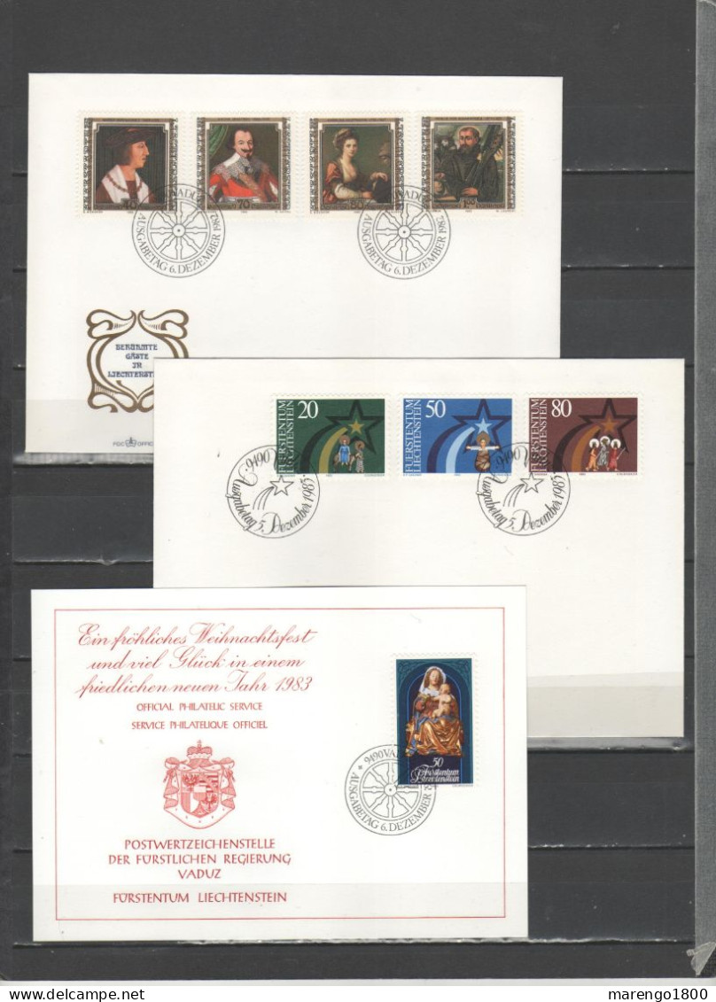 Liechtenstein 1978-1992 - Collezione di 100 FDC + 12 cartoline natalizie delle Poste           (g6995)