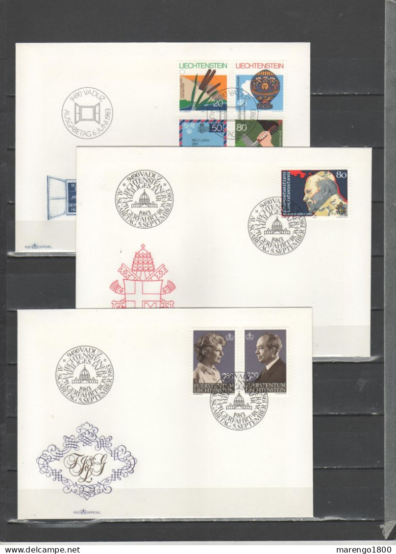 Liechtenstein 1978-1992 - Collezione di 100 FDC + 12 cartoline natalizie delle Poste           (g6995)