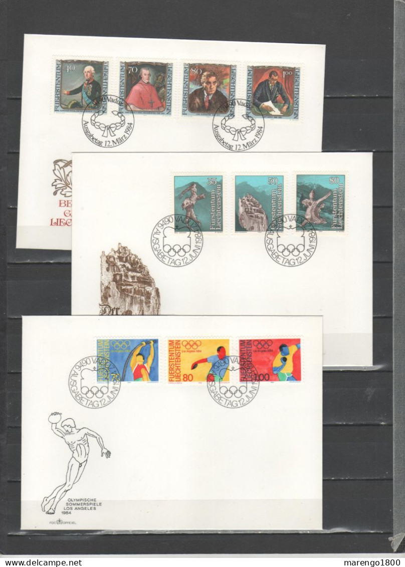 Liechtenstein 1978-1992 - Collezione di 100 FDC + 12 cartoline natalizie delle Poste           (g6995)