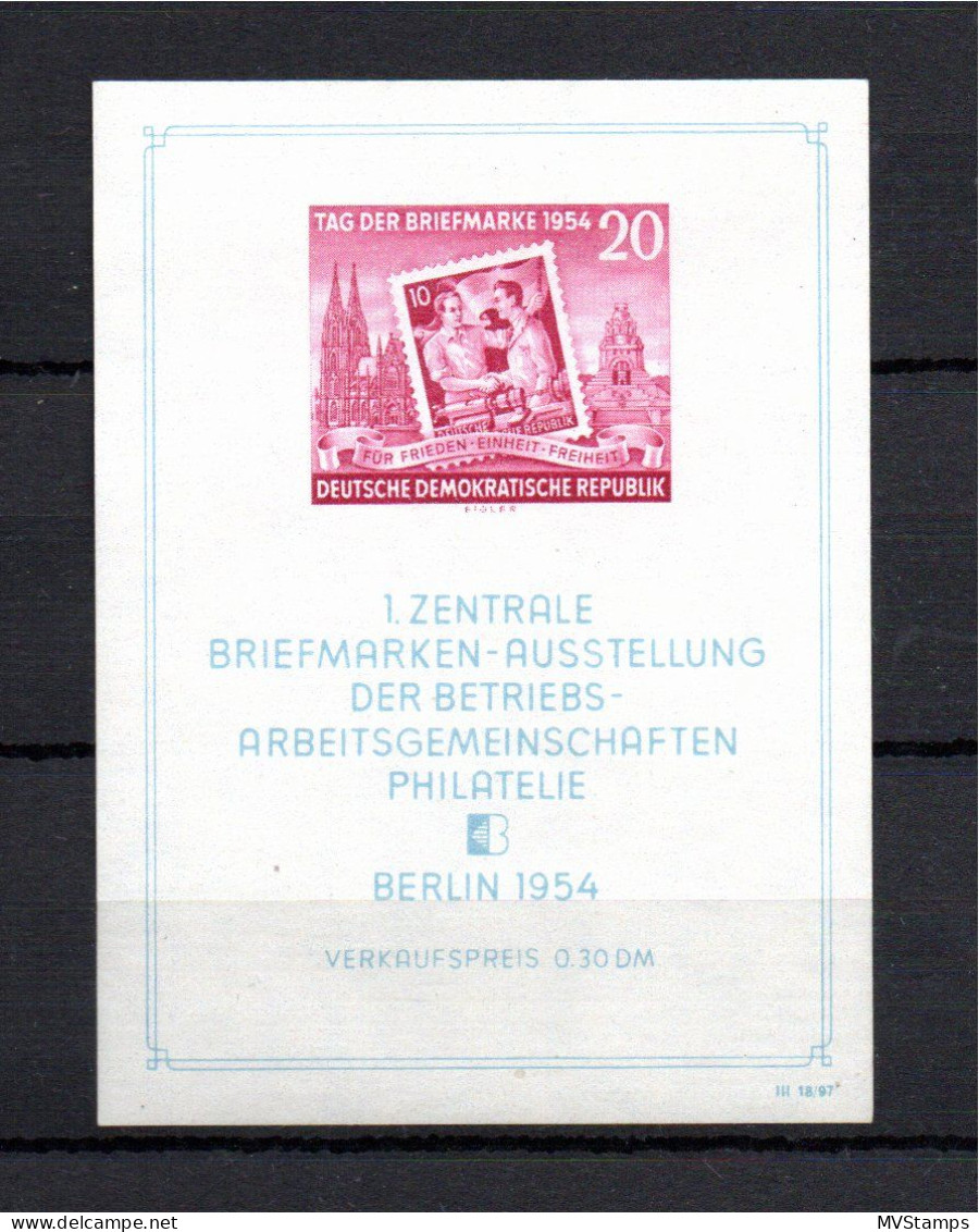 East Germany (DDR) 1954 Sheet Stampexhibition Berlin (Michel Block 10) MNH - 1950-1970