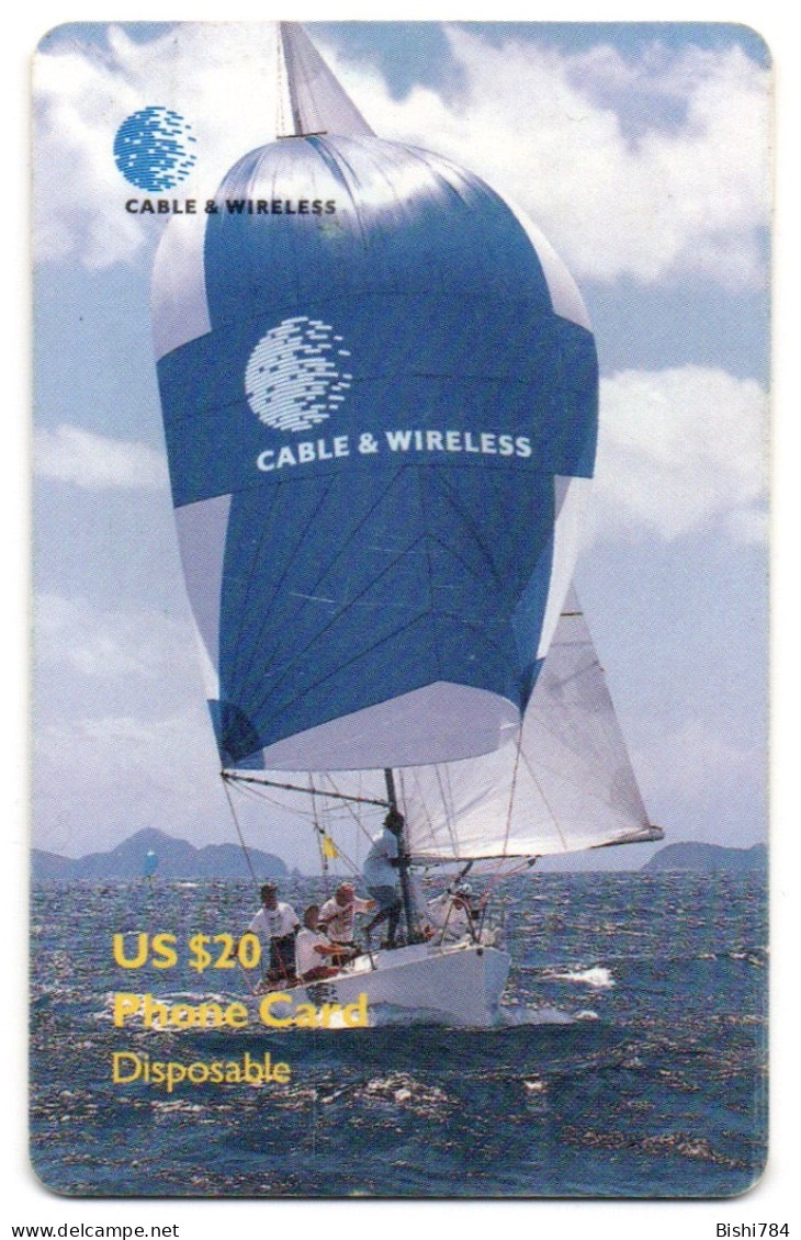 British Virgin Islands - C&W Sailboat (No Instructions On Backside) - Black Chip - Jungferninseln (Virgin I.)