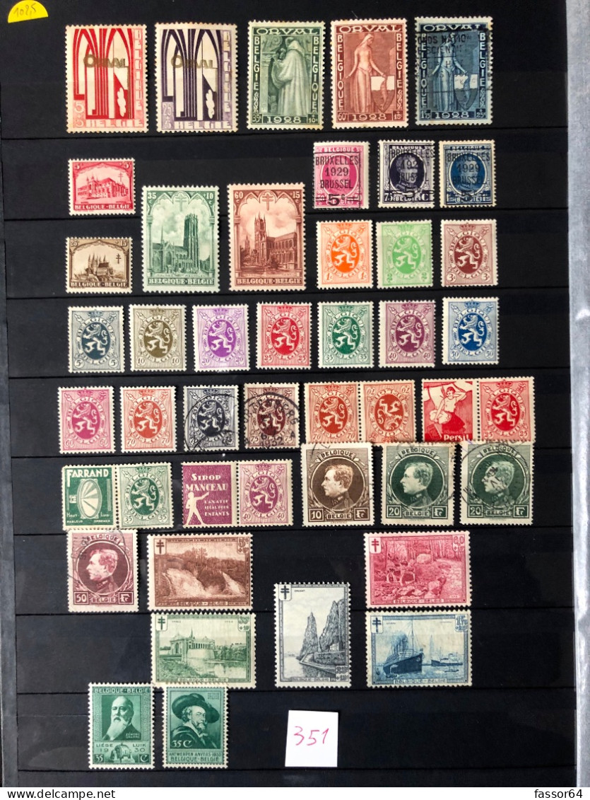 Belgique Neufs Et Oblitérés Lot 350 1919/1935 N°164 à 418 Côte + 500 Euros - Altri & Non Classificati