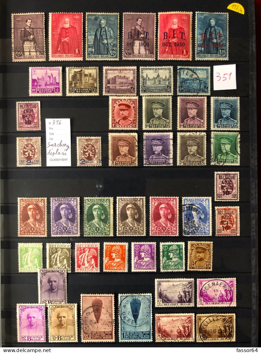 Belgique Neufs Et Oblitérés Lot 350 1919/1935 N°164 à 418 Côte + 500 Euros - Altri & Non Classificati