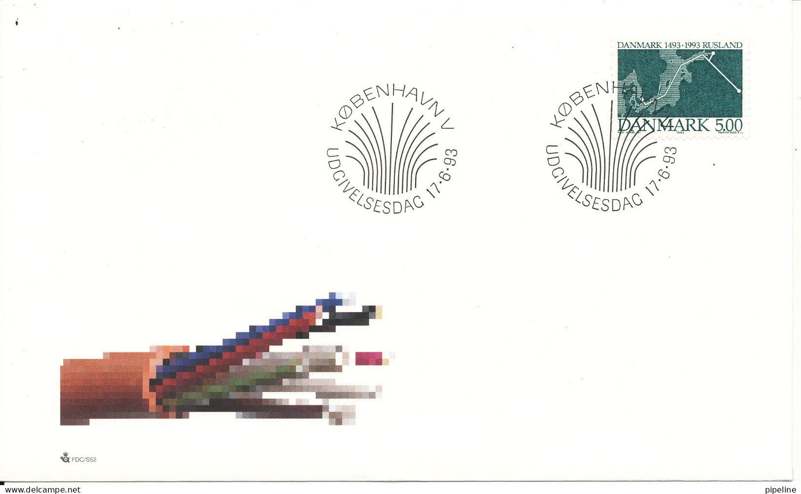 Denmark FDC Co-operation With Russia 17-6-1993 With Cachet - Gezamelijke Uitgaven