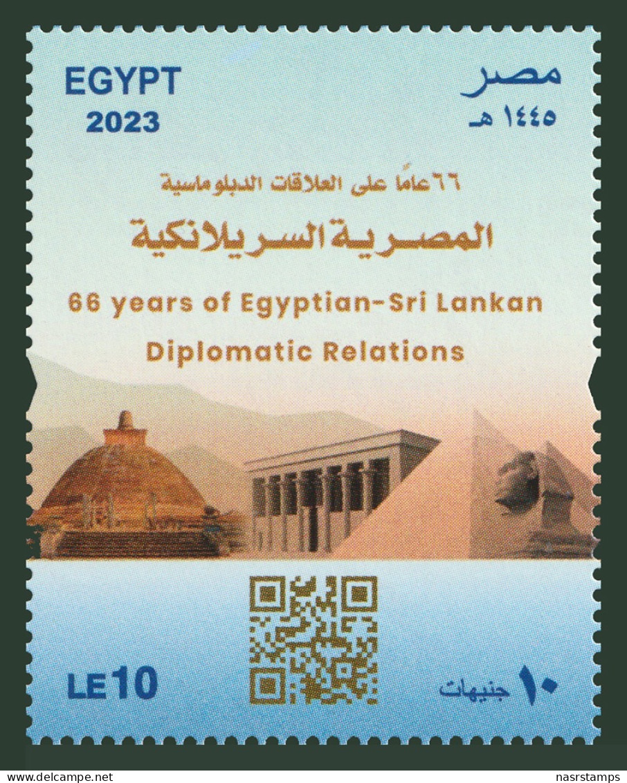 Egypt - 2023 - Sheet - 66 Years Of Egyptian - Sri Lankan Diplomatic Relations - MNH (**) - Neufs