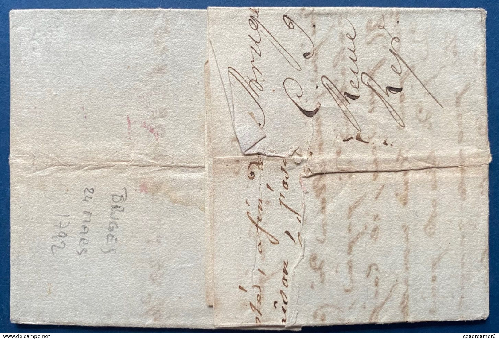 LETTRE 1799 Pour  1 Militaire Marque " P.92.P / GAND " (Ht 47 Indice 15) Pour Le HAVRE + PPPP En Port Payé 3 Au Dos TTB - 1794-1814 (Periodo Francese)