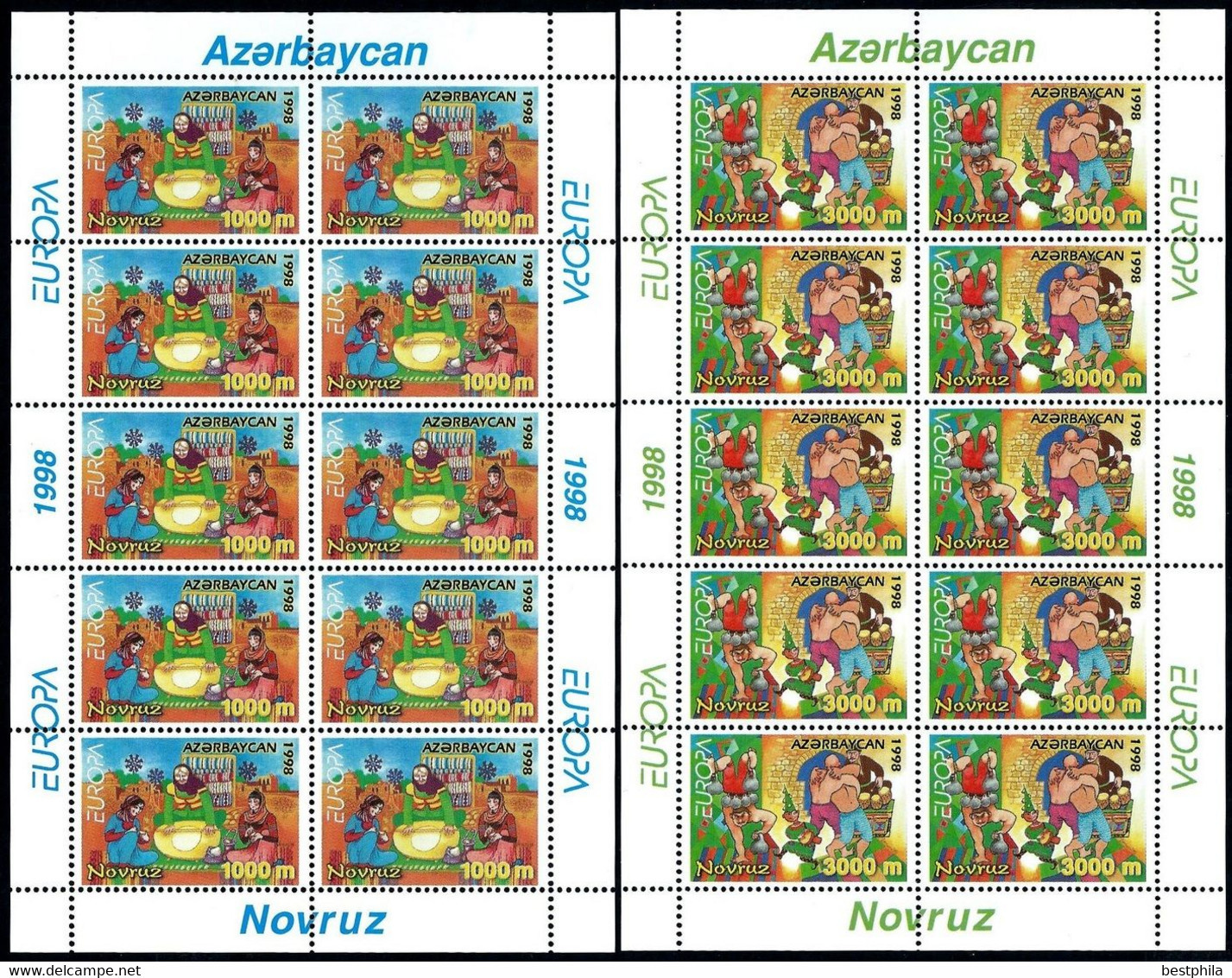 Europa Cept - 1998 - Azerbaycan, Aserbaidschan - 2.Complete Sheetlet Of 10 Set ** MNH - 1998