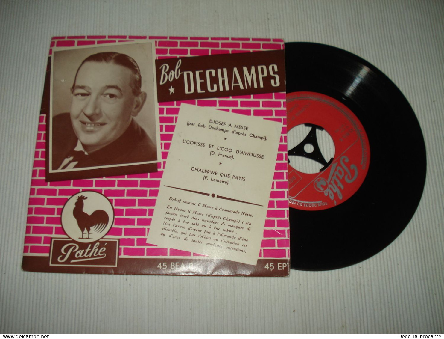 B12 (2) / Bob Dechamps – Djosef A Messe - EP – Pathé – 45 BEA 8 - BE 196?  EX/NM - Comiques, Cabaret