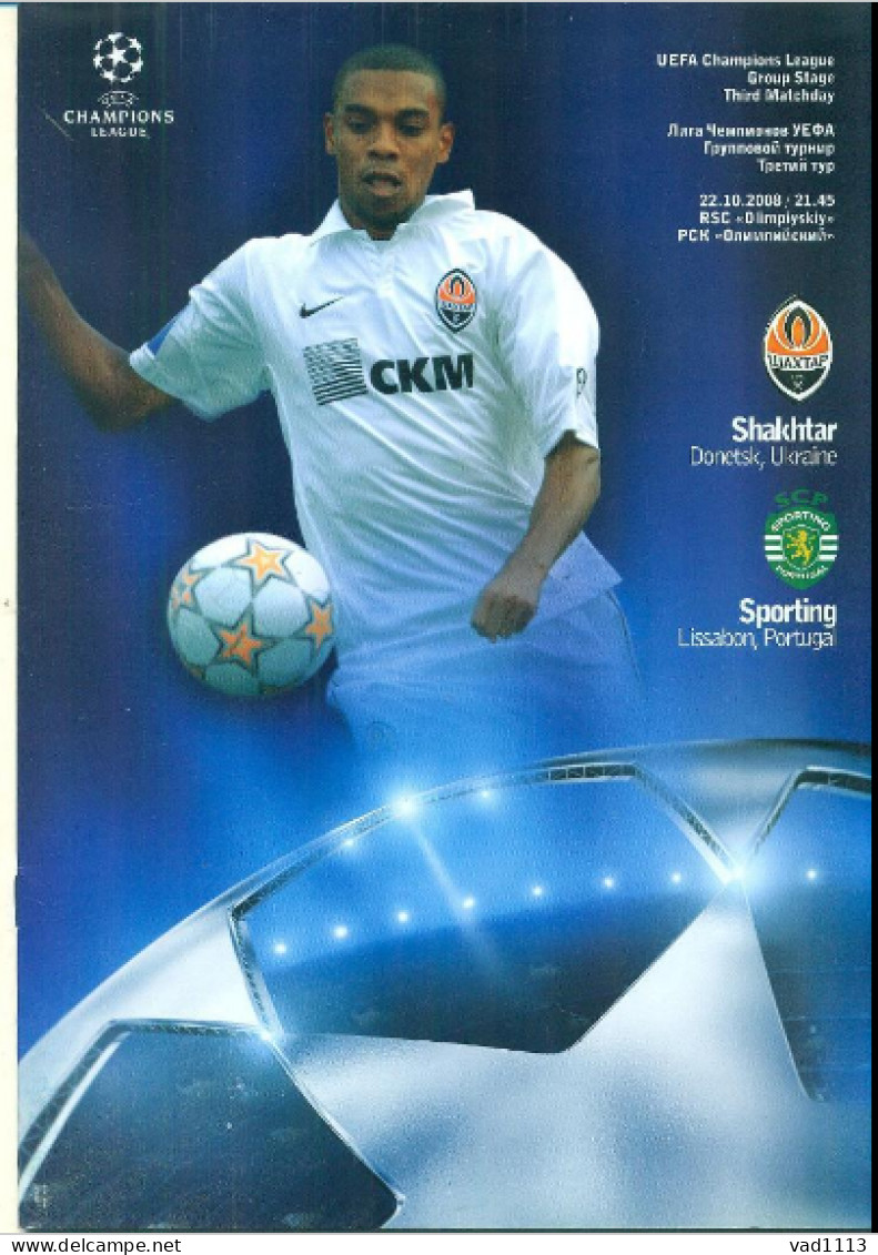 Official Program Champions League 2008-09 Shakhtar Ukraine - Sporting Portugal - Bücher