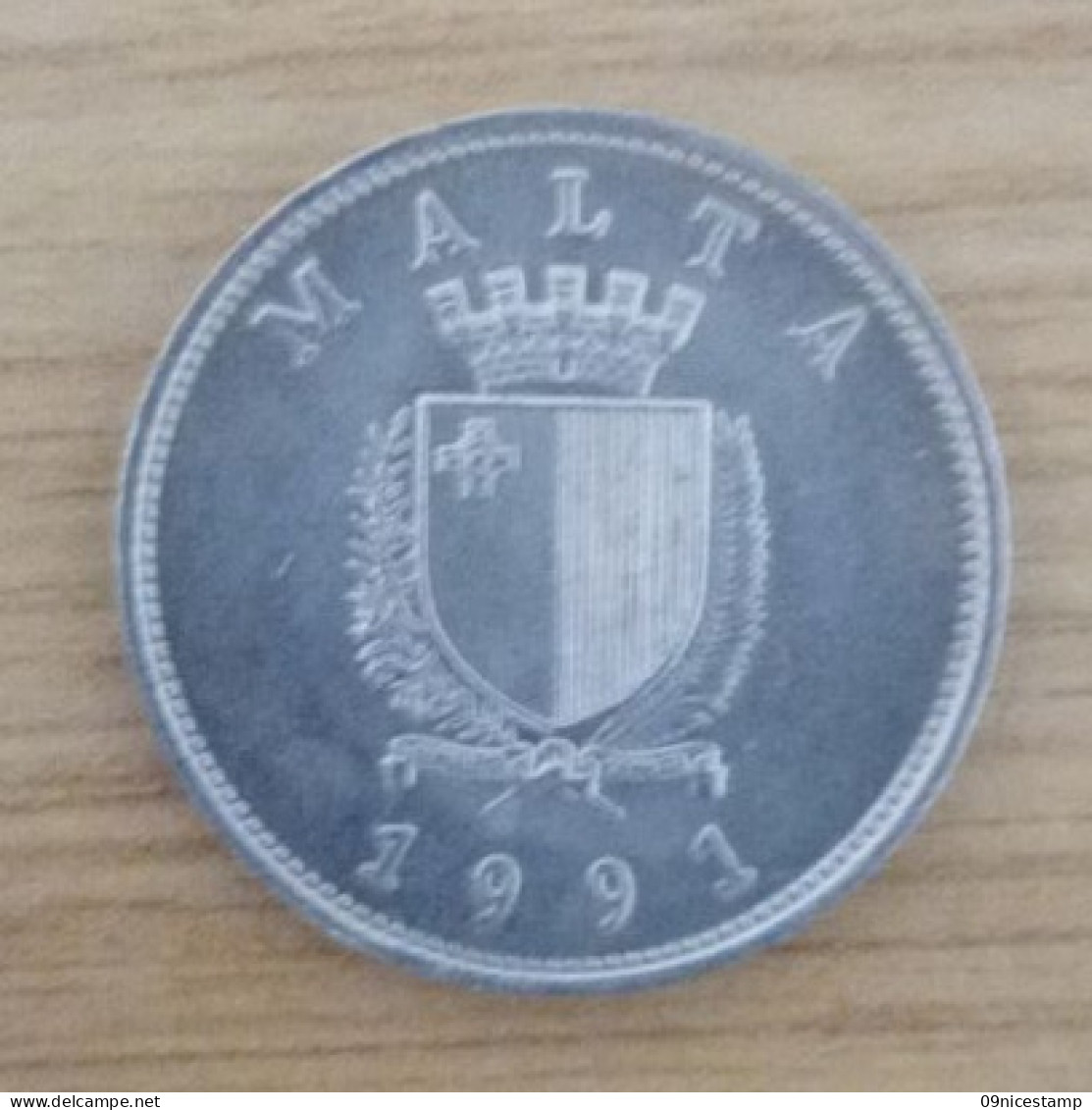 Malta, Year 1991, Used, 25 Cents - Malte