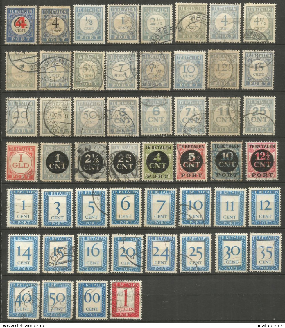 HOLANDA IMPUESTOS CONJUNTO DE SELLOS DE LOS AÑOS 1909-1958 - Strafportzegels