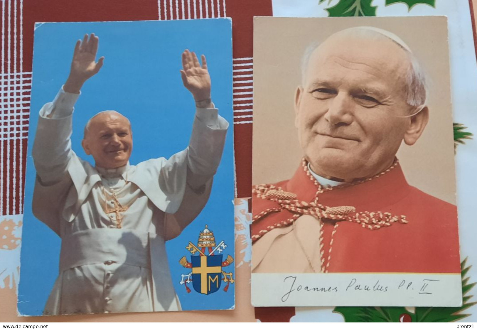 2 Oude Postkaarten (CPA)  Johannes Paulus II  , Paus  In 1980 - Vatican