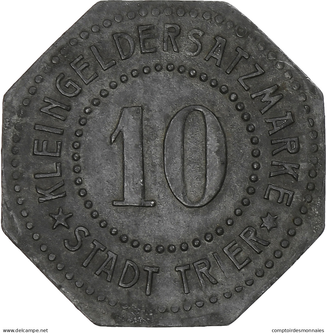 Allemagne, Stadt Trier, 10 Pfennig, SUP, Zinc - Notgeld