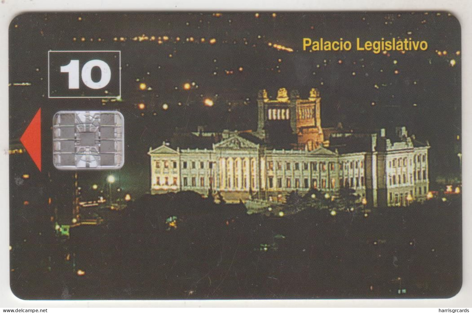 URUGUAY - Palacio Legislativo, TC 011b, 10 $ , Tirage 200.000, Used - Uruguay