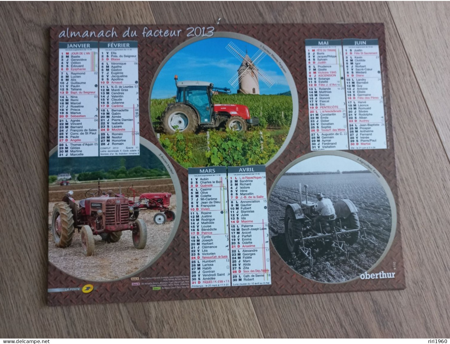 Almanach Du Facteur. Vieux Véhicules. Tracteurs Anciens.5 Almanachs. - Tamaño Grande : 2001-...