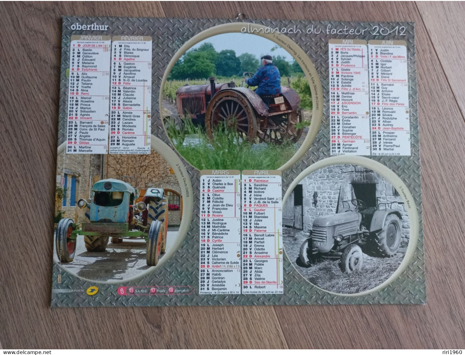 Almanach Du Facteur. Vieux Véhicules. Tracteurs Anciens.5 Almanachs. - Grand Format : 2001-...