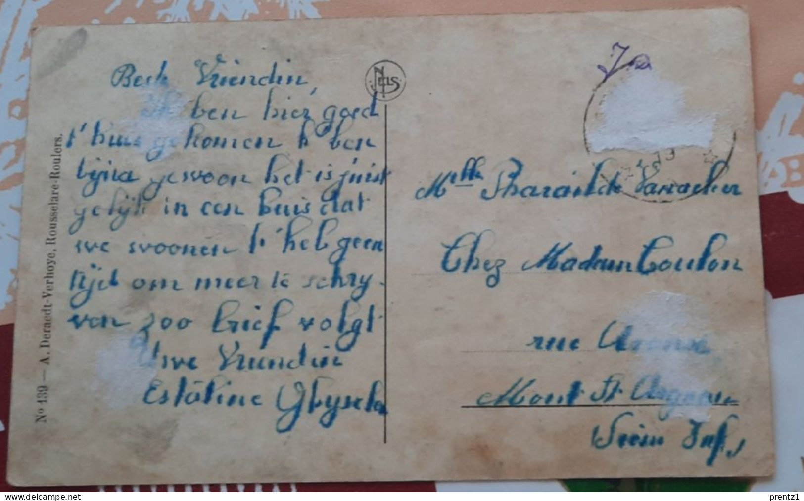 1 Oude Postkaart (CPA)  Moorslede In De 2 De Wereld Oorlog , Roeselarestraat - Moorslede