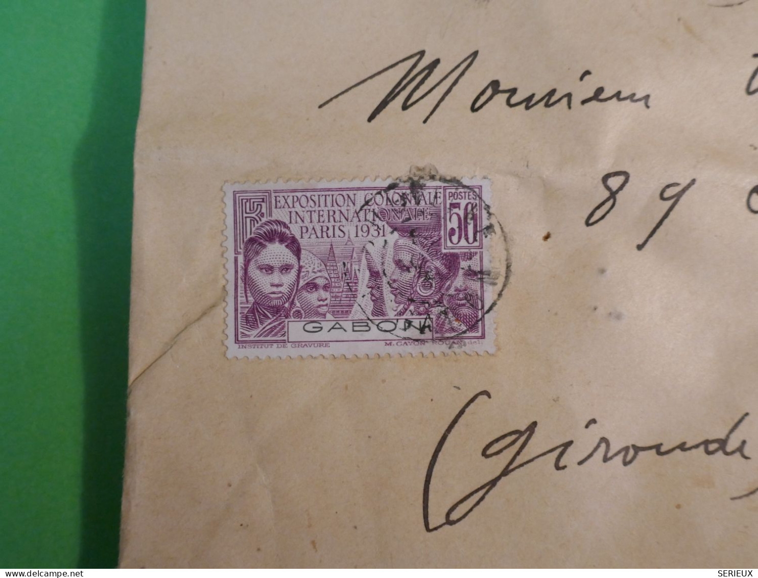 AW0 GABON AEF   BELLE  LETTRE RECO.   1931 LIBREVILLE A BORDEAUX FRANCE   +CACHETS  CIRE+AFF.  INTERESSANT+++ - Brieven En Documenten