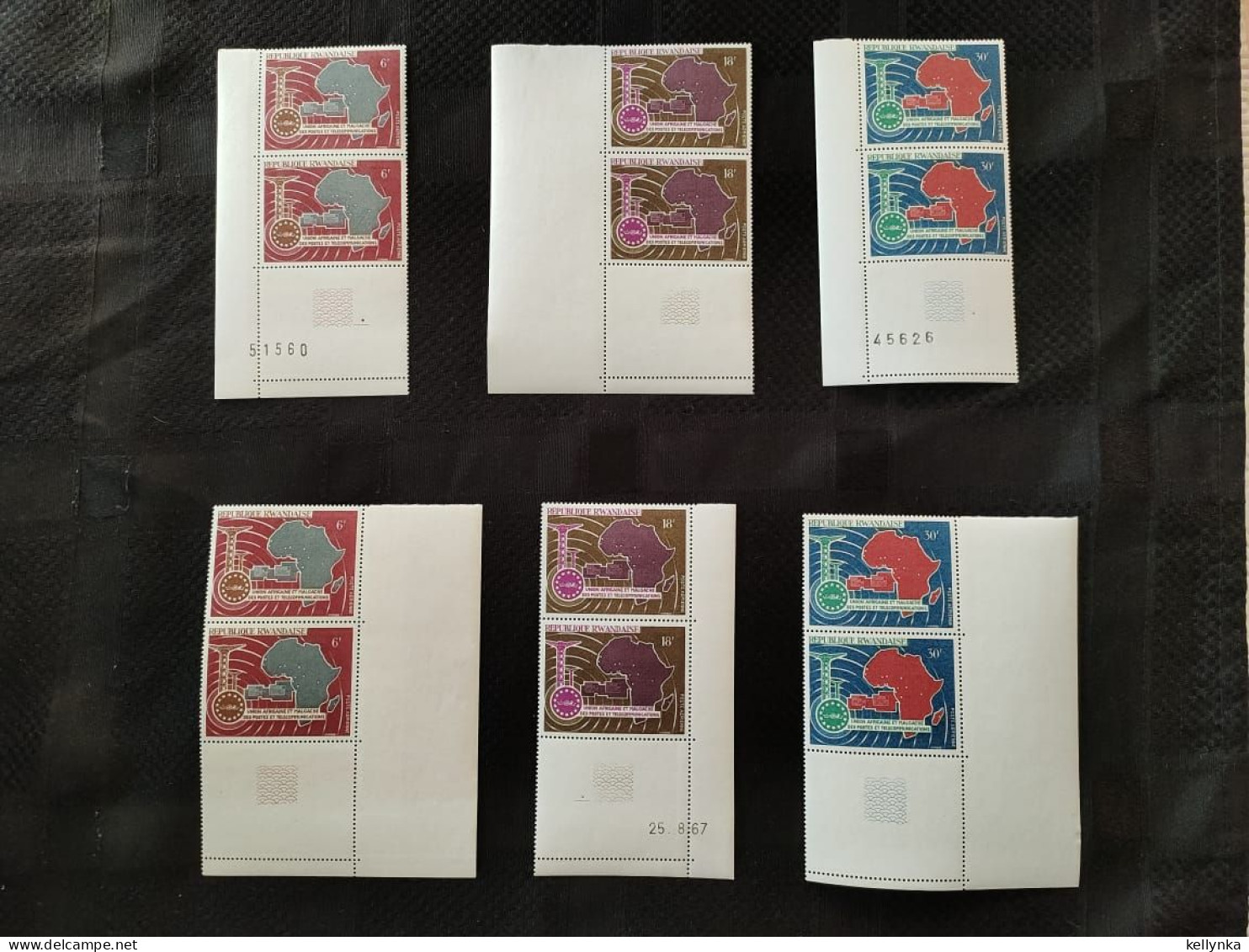 Rwanda - PA1/3 - 2 Paires Avec Coin De Feuille - Poste Aérienne - 1967 - MNH - Ungebraucht