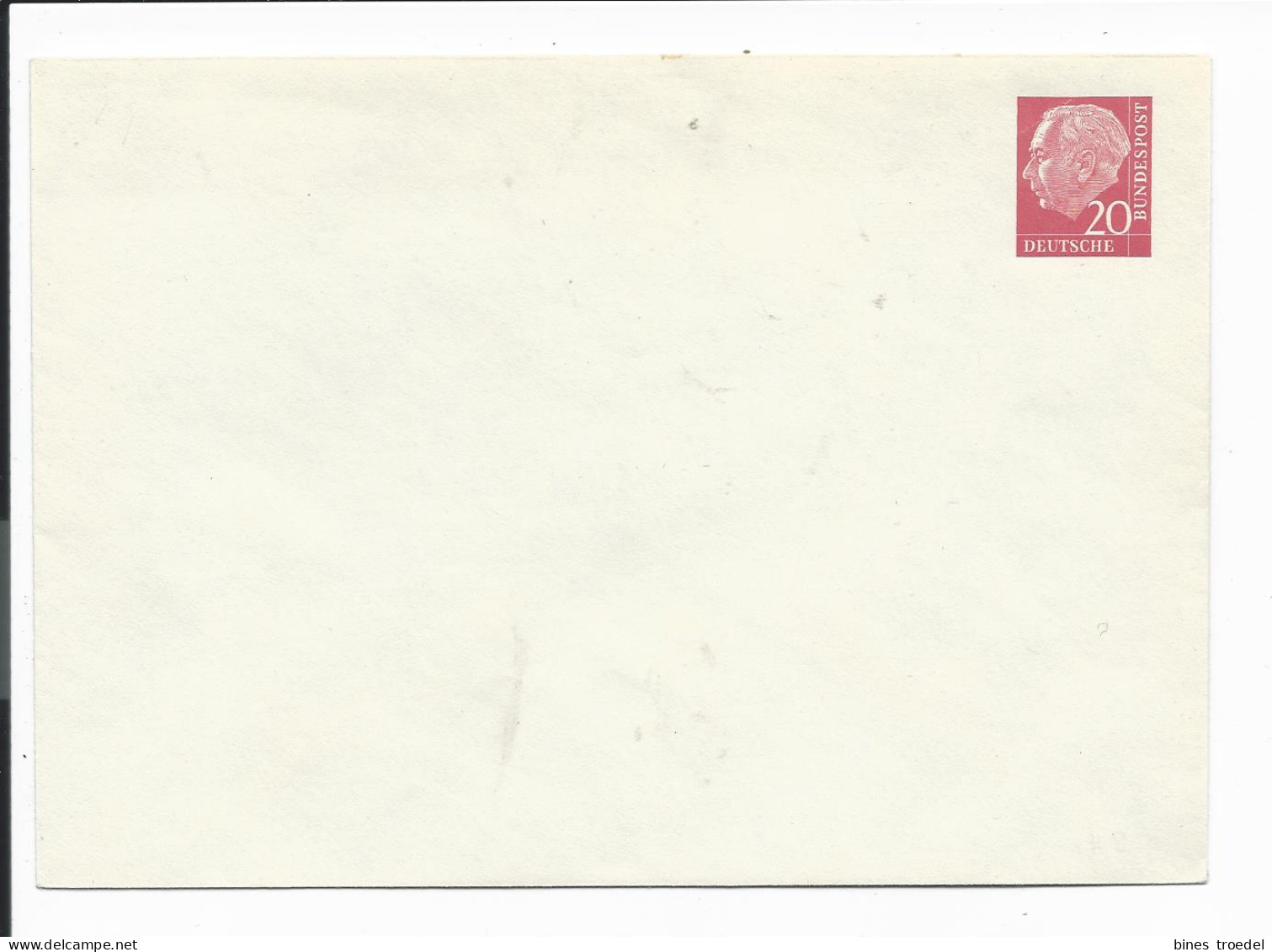 Bund PU 9 A1 / 01b ** -  20 Pf Heuß I  Blanko-Umschlag - Privé Briefomslagen - Ongebruikt