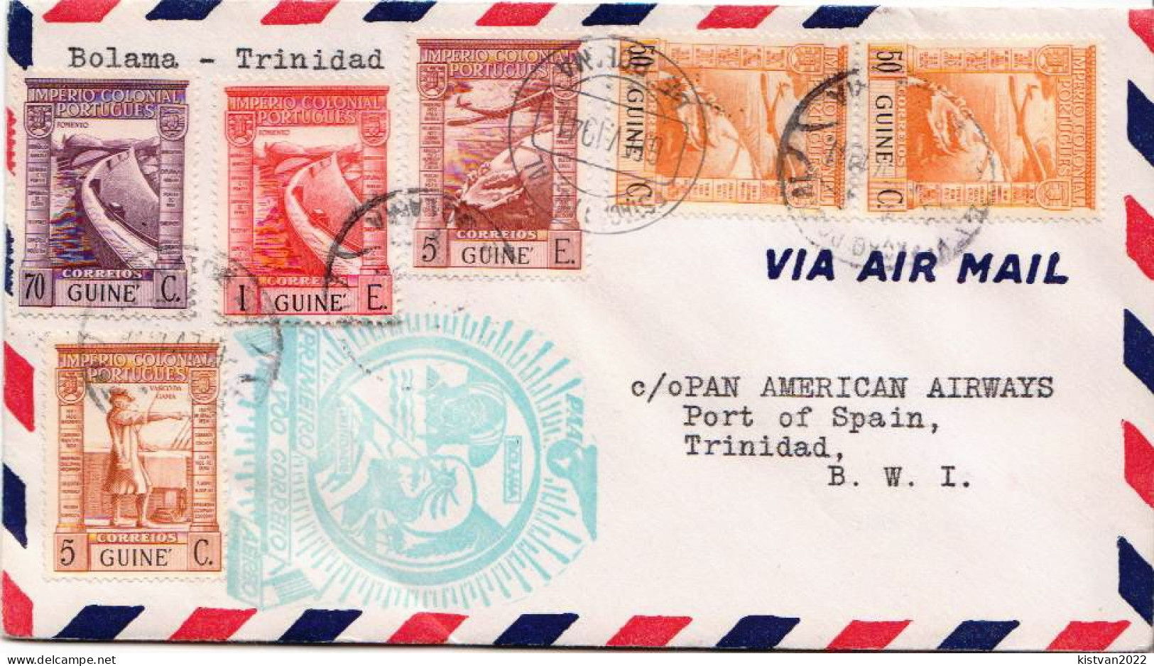 First Fly Cover To Port Of Spain, Trinidad On 6th February 1941 - Portugiesisch-Guinea