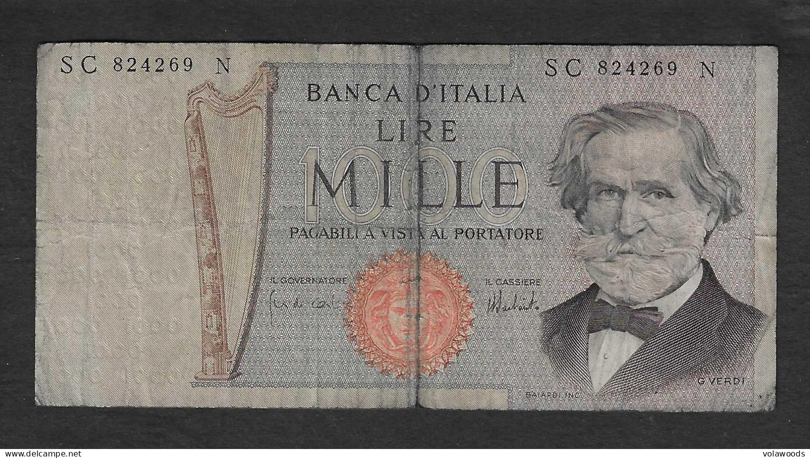 Italia - Banconota Circolata Da 1000 Lire "Verdi Secondo Tipo" P-101d - 1975 #19 - 1000 Liras