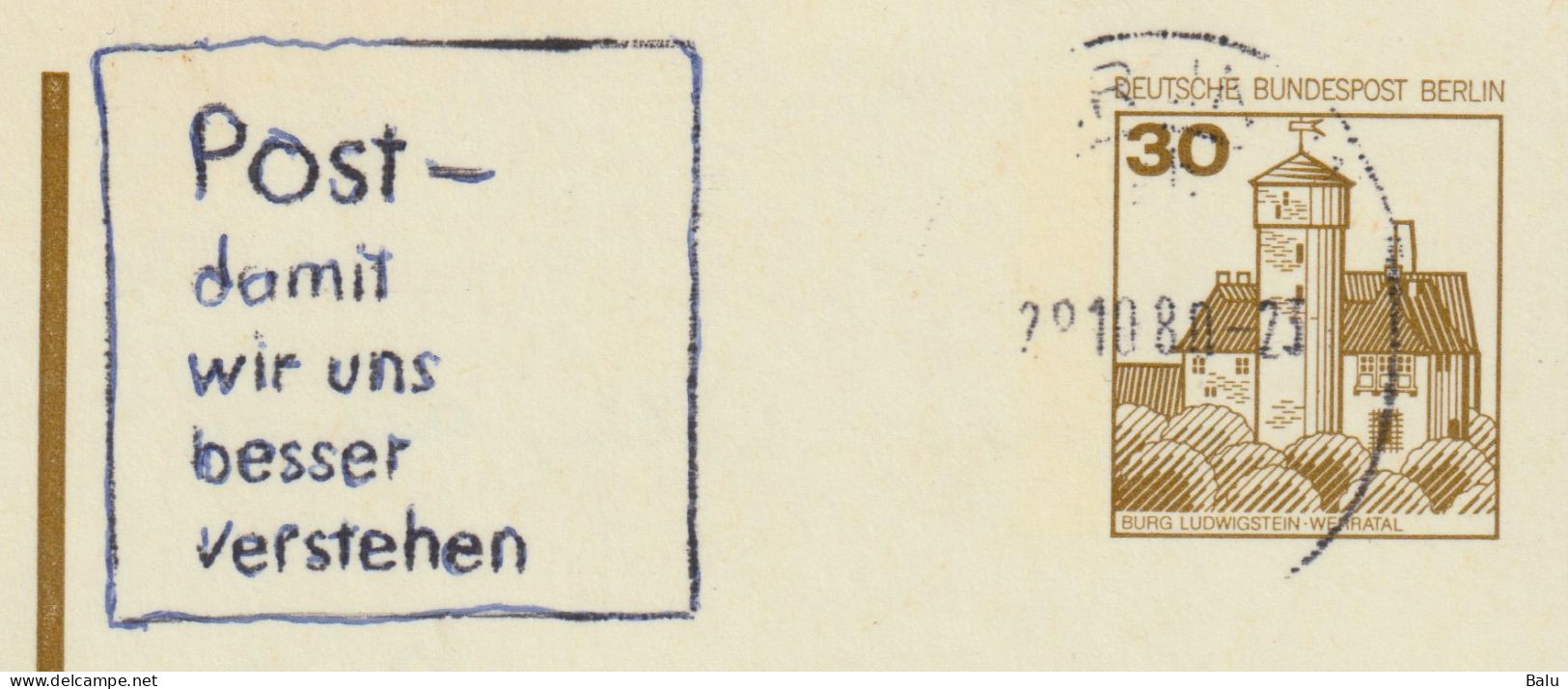West-Berlin Amtliche, Gestempelte Ganzsachen-Postkarten P115 Wst. Burgen Und Schlösser 30 Pf Burg Ludwigstein, 3 Scans - Postkarten - Gebraucht
