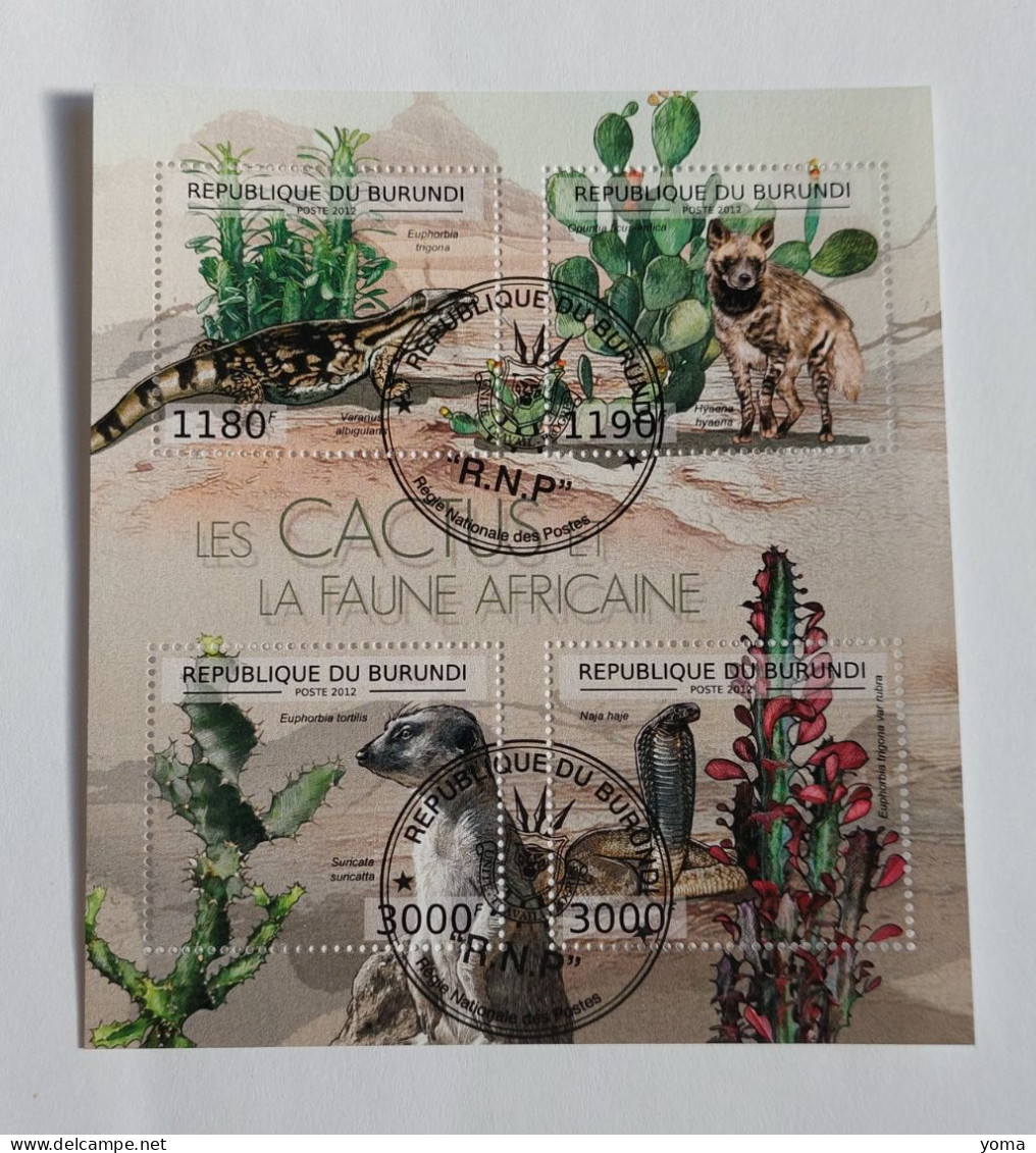 N° 1754 à 1757       Les Cactus Et La Faune Africaine - Usados