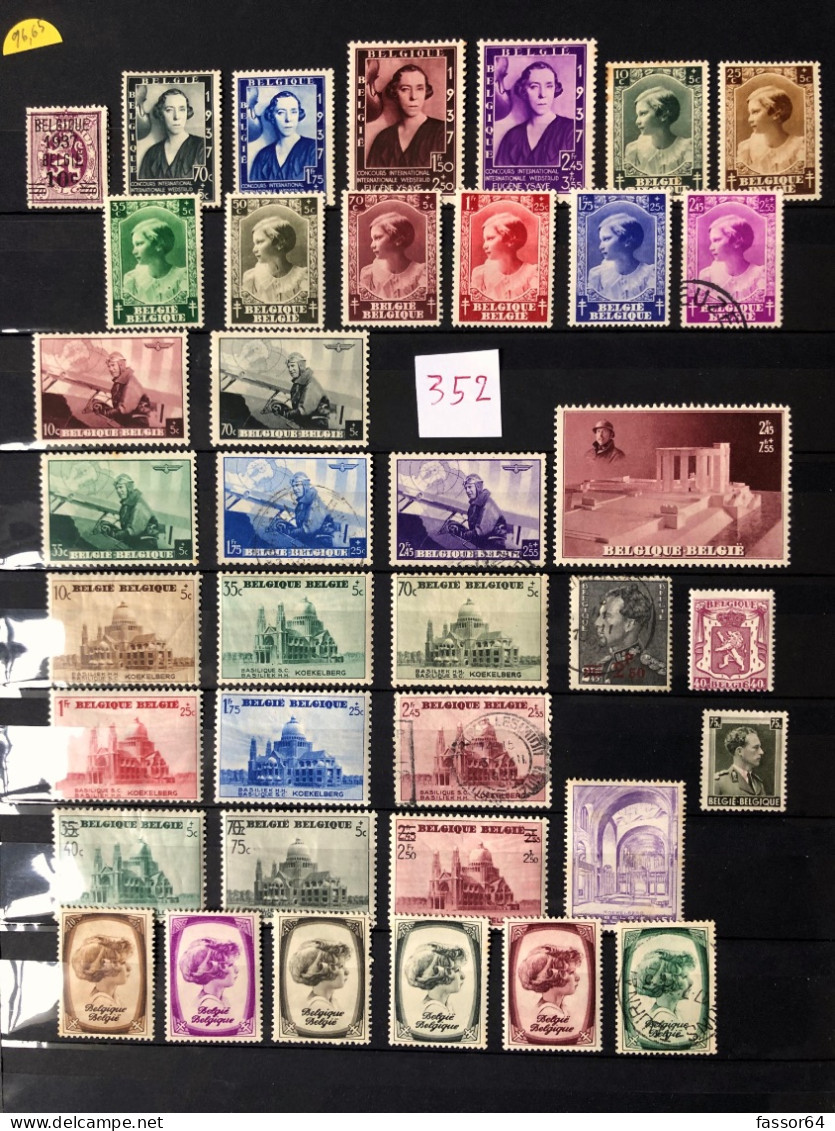 Belgique Neufs Et Oblitérés Lot 352 1936/1945 N°418a à 700 Côte + 500 EurosBelgique Neuf - Autres & Non Classés