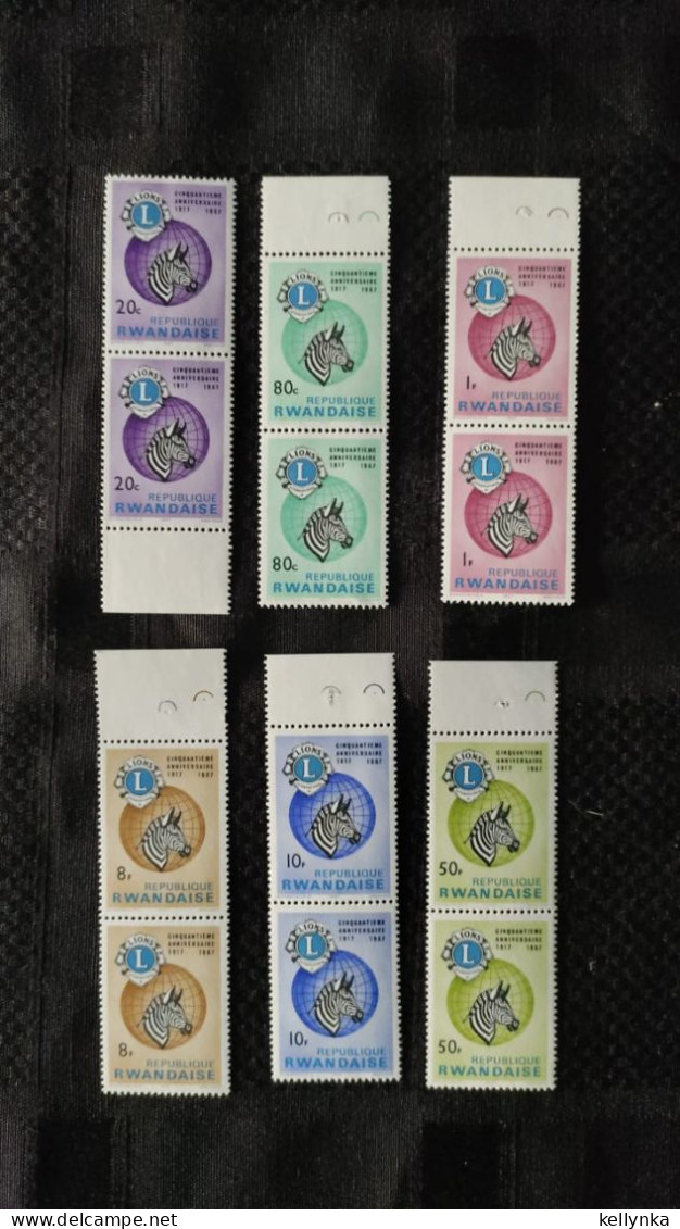 Rwanda - 227/232 - En Paire - Lions Clubs - 1967 - MNH - Nuevos