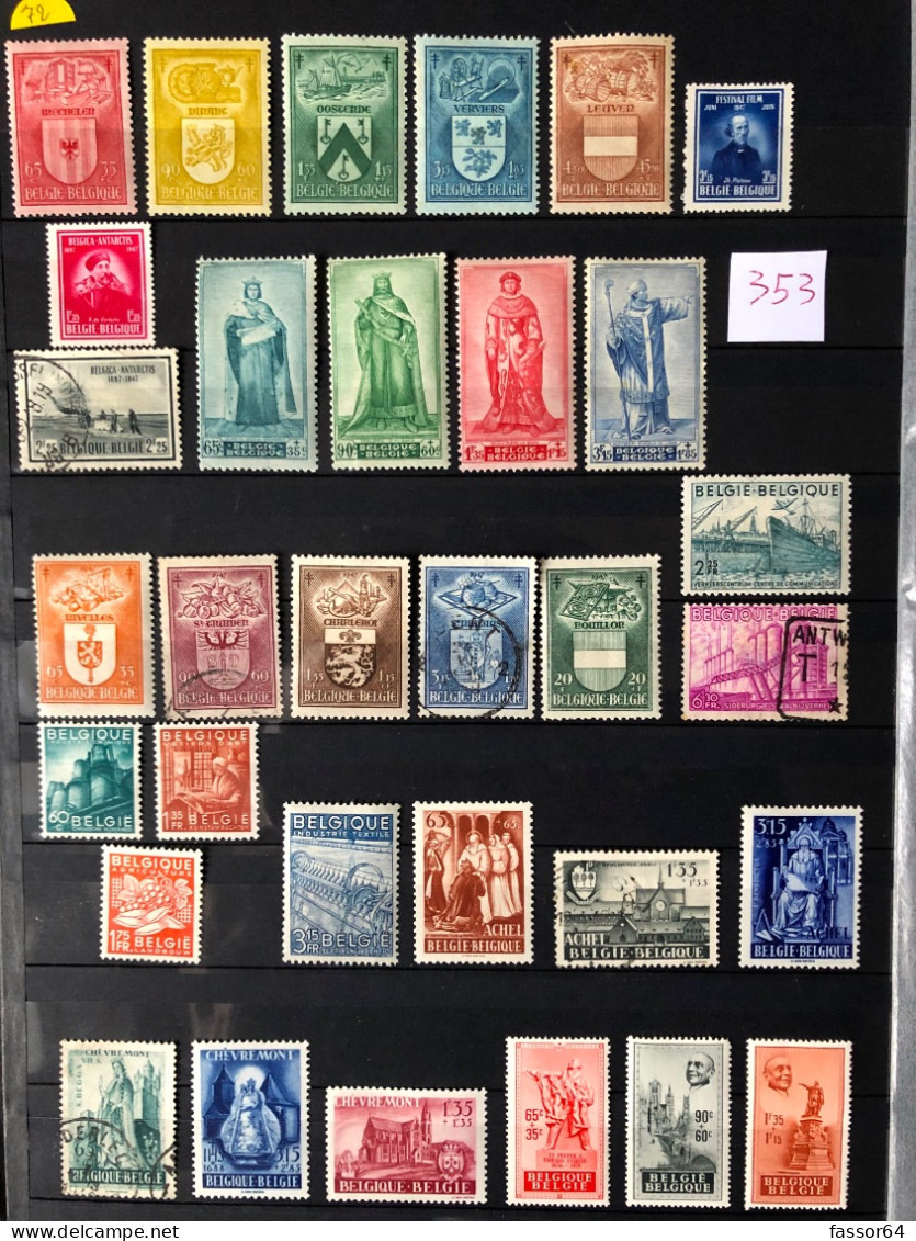 Belgique Neufs Et Oblitérés Lot 353 1945/1958 N°701 à 1081 Côte + 516 Euros - Other & Unclassified