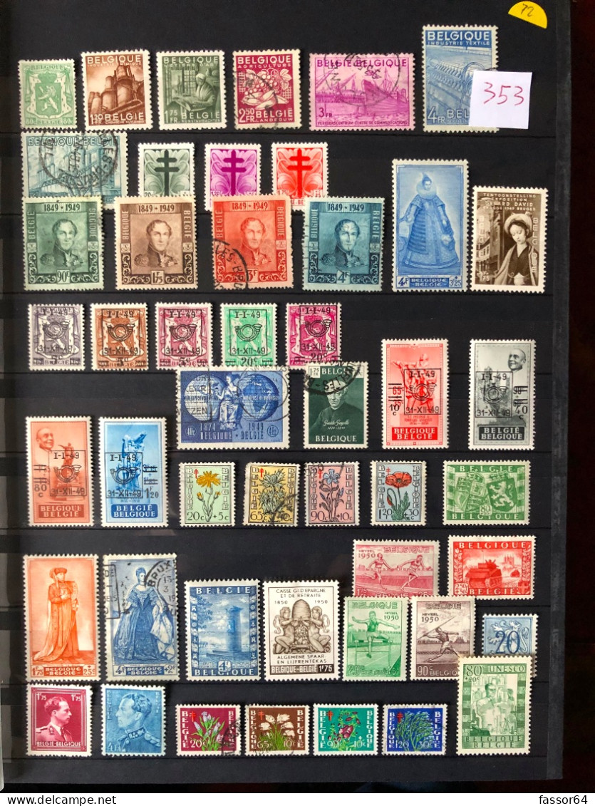 Belgique Neufs Et Oblitérés Lot 353 1945/1958 N°701 à 1081 Côte + 516 Euros - Other & Unclassified