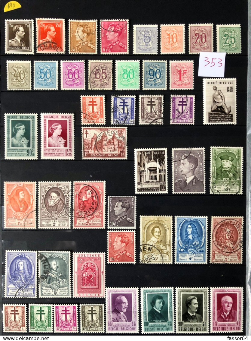 Belgique Neufs Et Oblitérés Lot 353 1945/1958 N°701 à 1081 Côte + 516 Euros - Autres & Non Classés