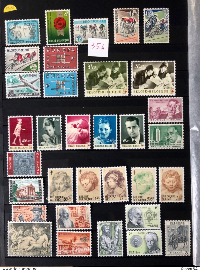 Belgique neufs et oblitérés Lot 355 1969/1978 N°1519 à 1907 Côte + 344 euros