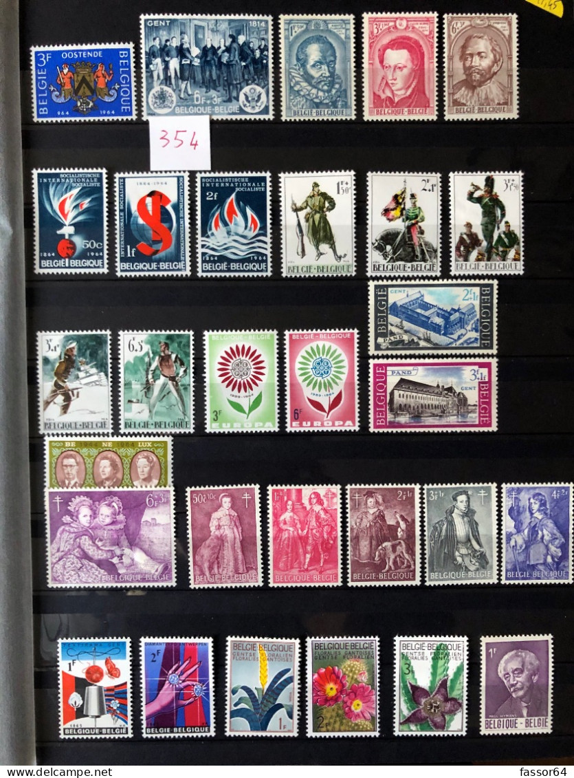 Belgique neufs et oblitérés Lot 355 1969/1978 N°1519 à 1907 Côte + 344 euros