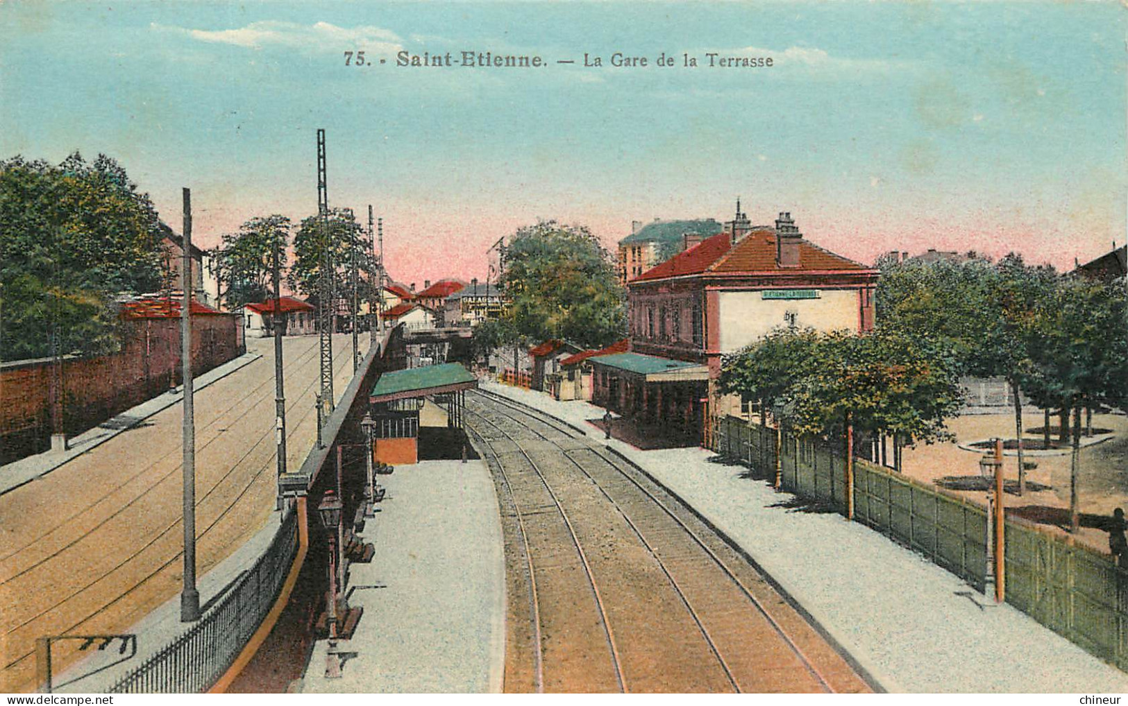 SAINT ETIENNE LA GARE DE LA TERRASSE CARTE COLORISEE - Saint Etienne