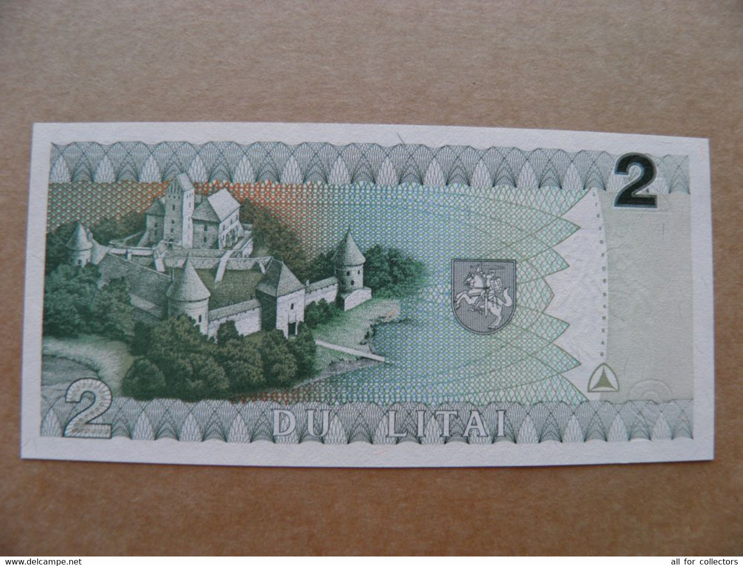 UNC Banknote Lithuania 2 Litai Litas 1993 Pick 54 UNC Series DAA Prefix Valancius Trakai Castle - Lithuania