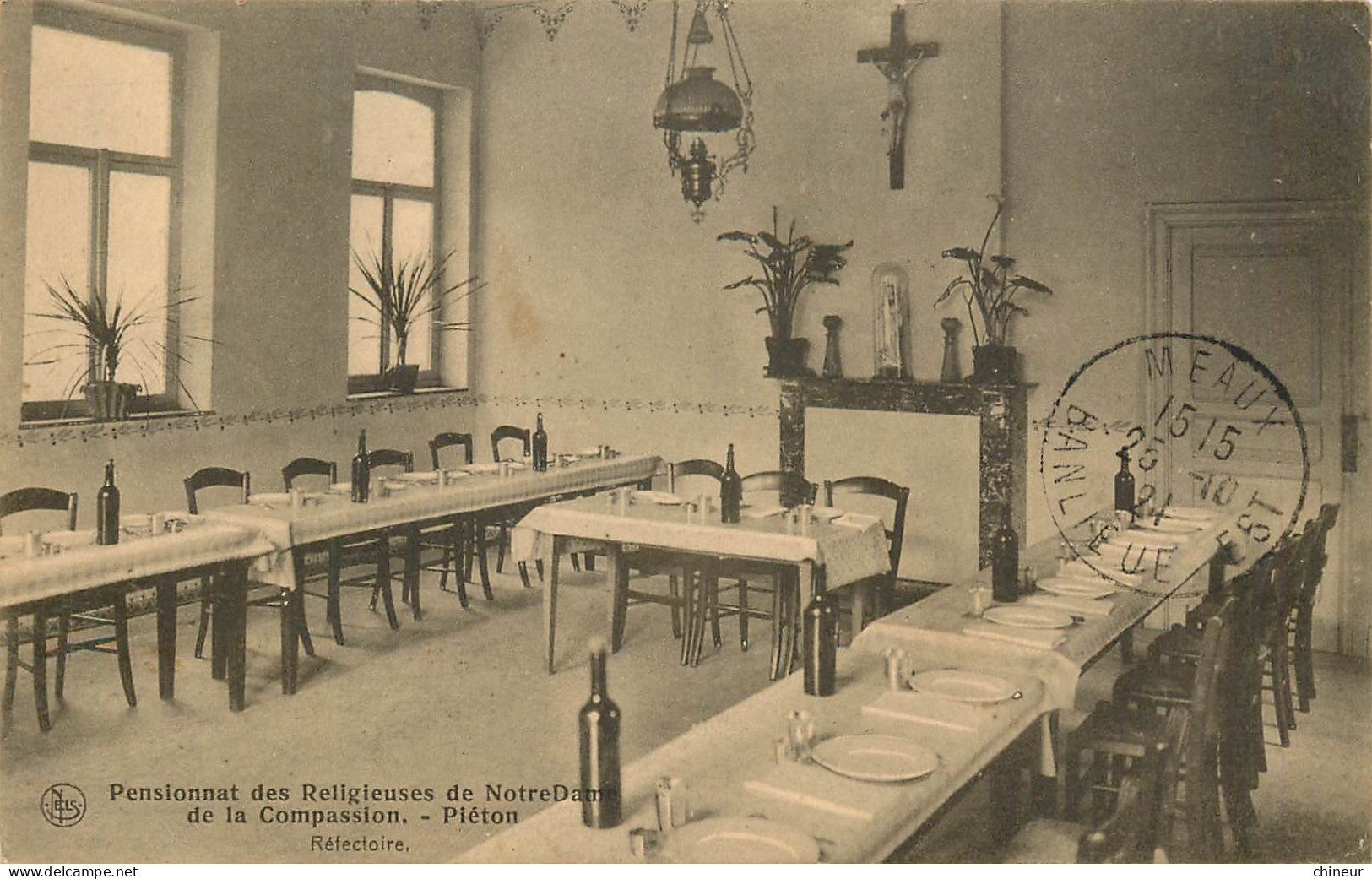 BELGIQUE PENSIONNATDES RELIGIEUSES DE NOTRE DAME DE LA COMPASSION PIETON REFECTOIRE - Courcelles