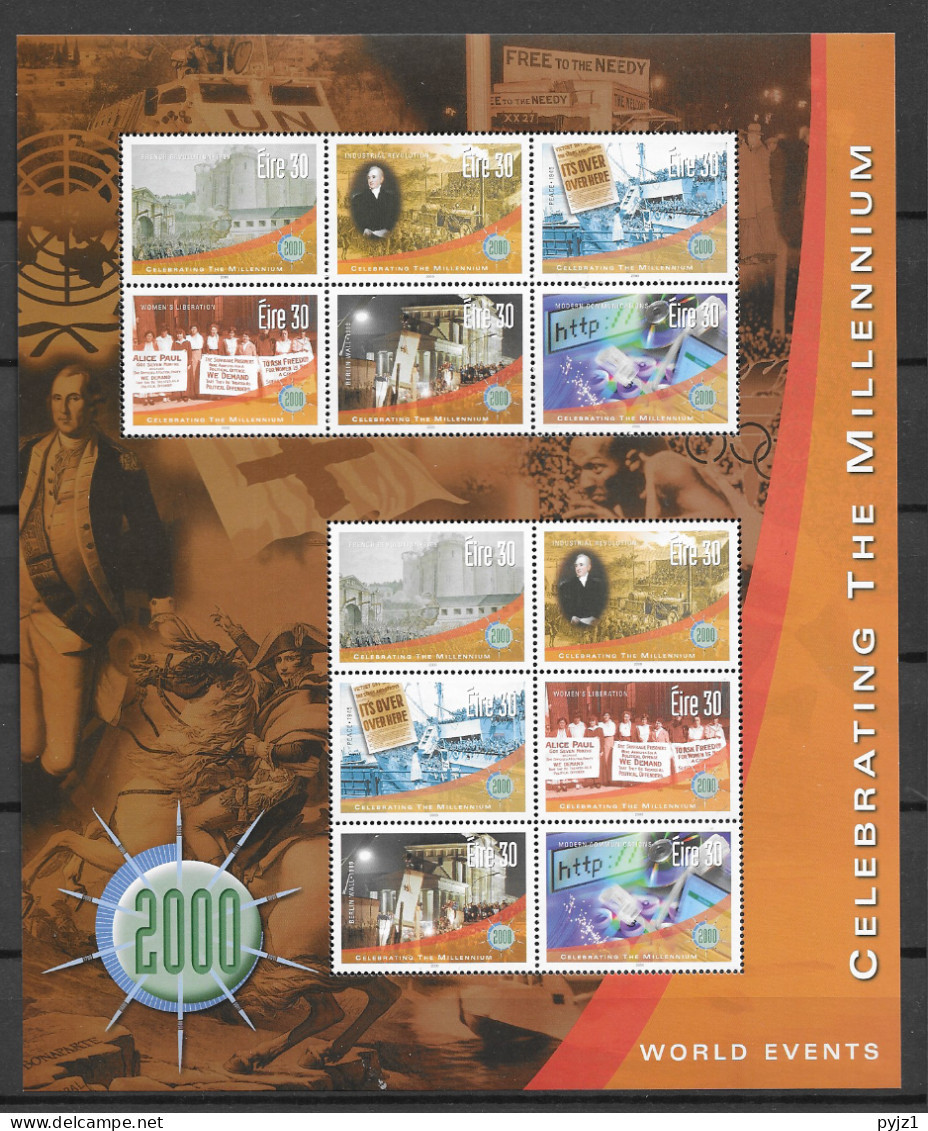 2000 MNH Ireland Mi 1292-97  Postfris** - Hojas Y Bloques