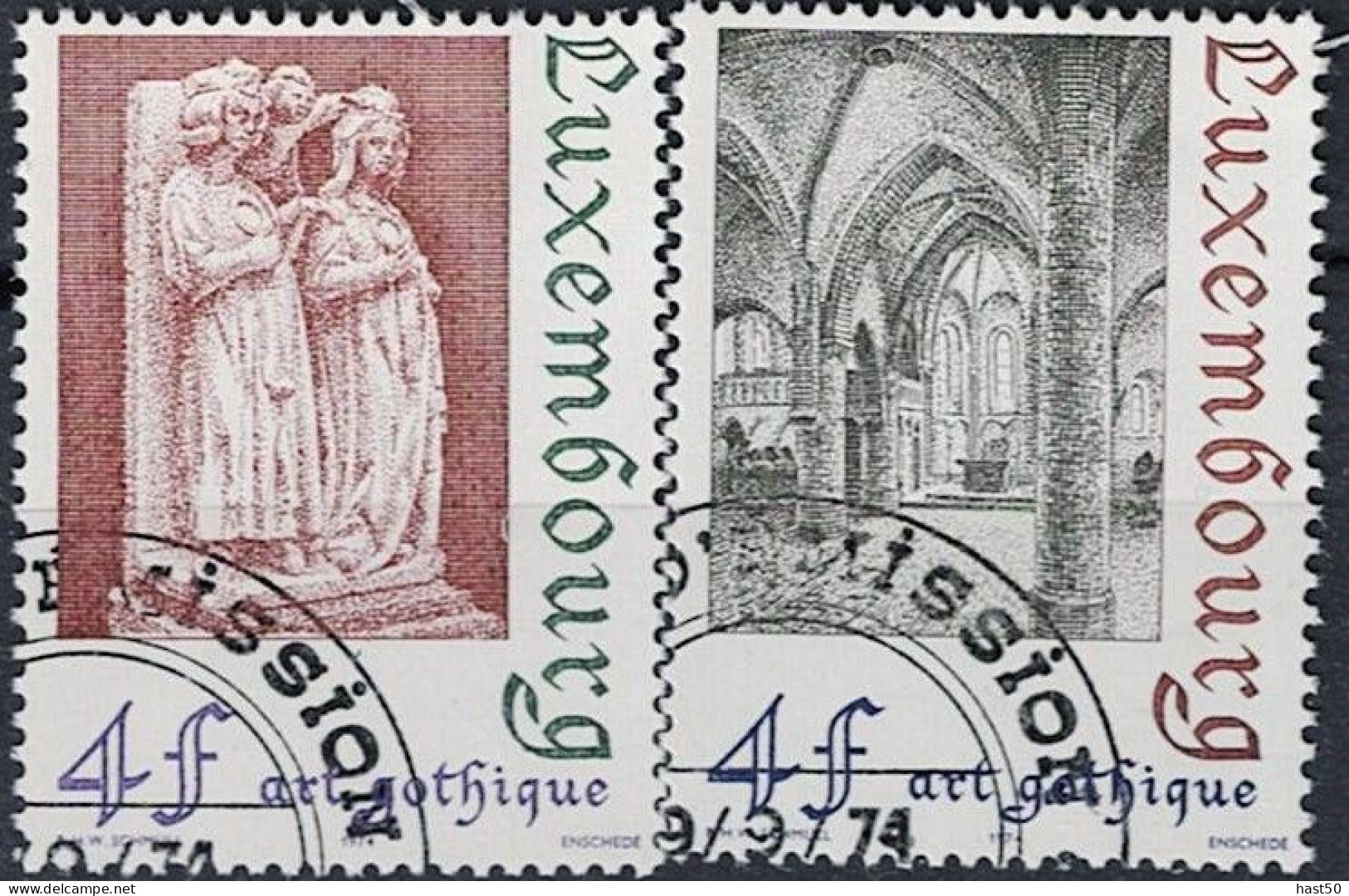 Luxemburg - Architektur Gotik (MiNr: 887/8) - 1974 Gest Used Obl - Gebruikt