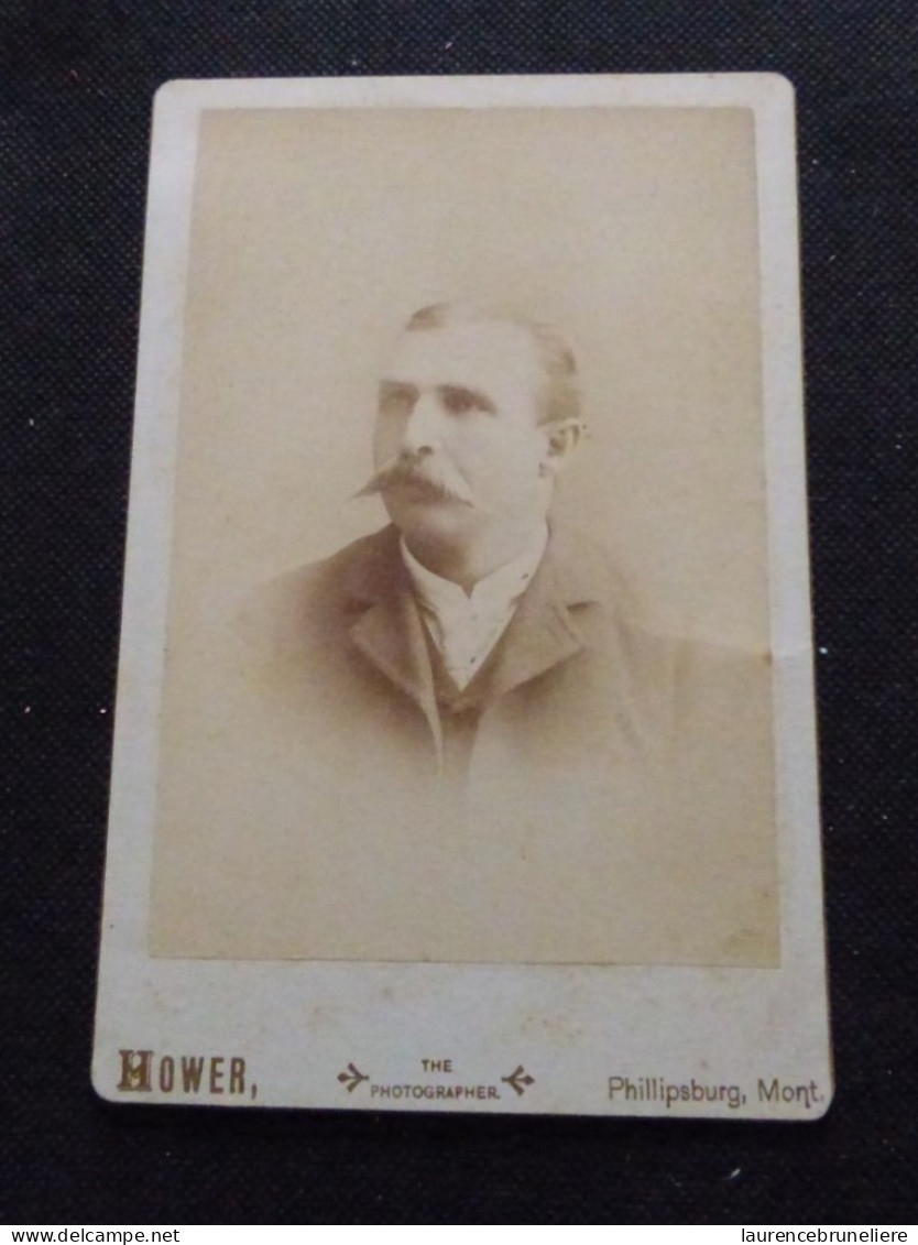 GRAND CDV   FIN 19e  - PORTRAIT - STUDIO HOWER - PHILLIPSBURG  MONTANA  (ETATS-UNIS) - Anonyme Personen