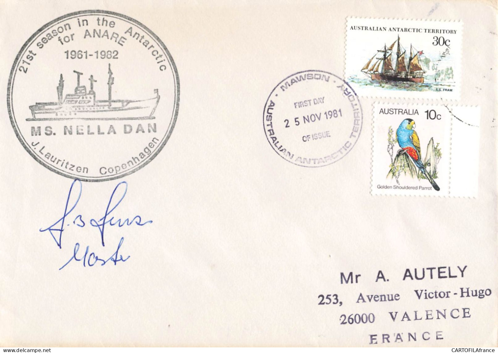 Lettre 21st Season In The Antarctic 1981 Ms. NELLA DAN - Lettres & Documents