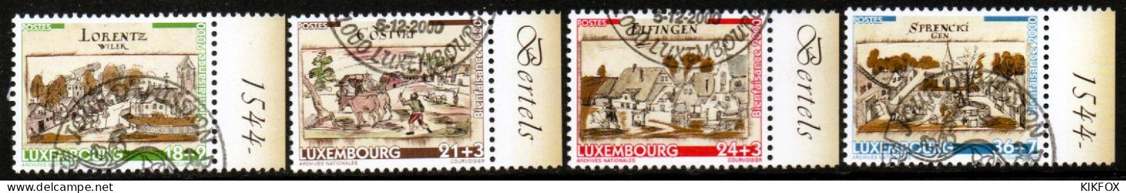 LUXEMBOURG, LUXEMBURG 2000,  SATZ MI 1518 - 1521 WOHLFAHRT, ORTSANSICHTEN,, ESST GESTEMPELT, OBLITÉRÉ - Used Stamps