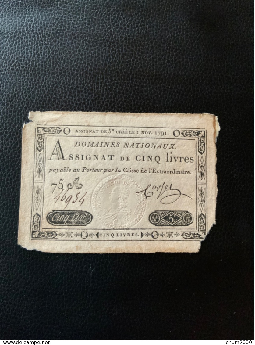 Assignat Ce 5 Livres 1791 - Assegnati