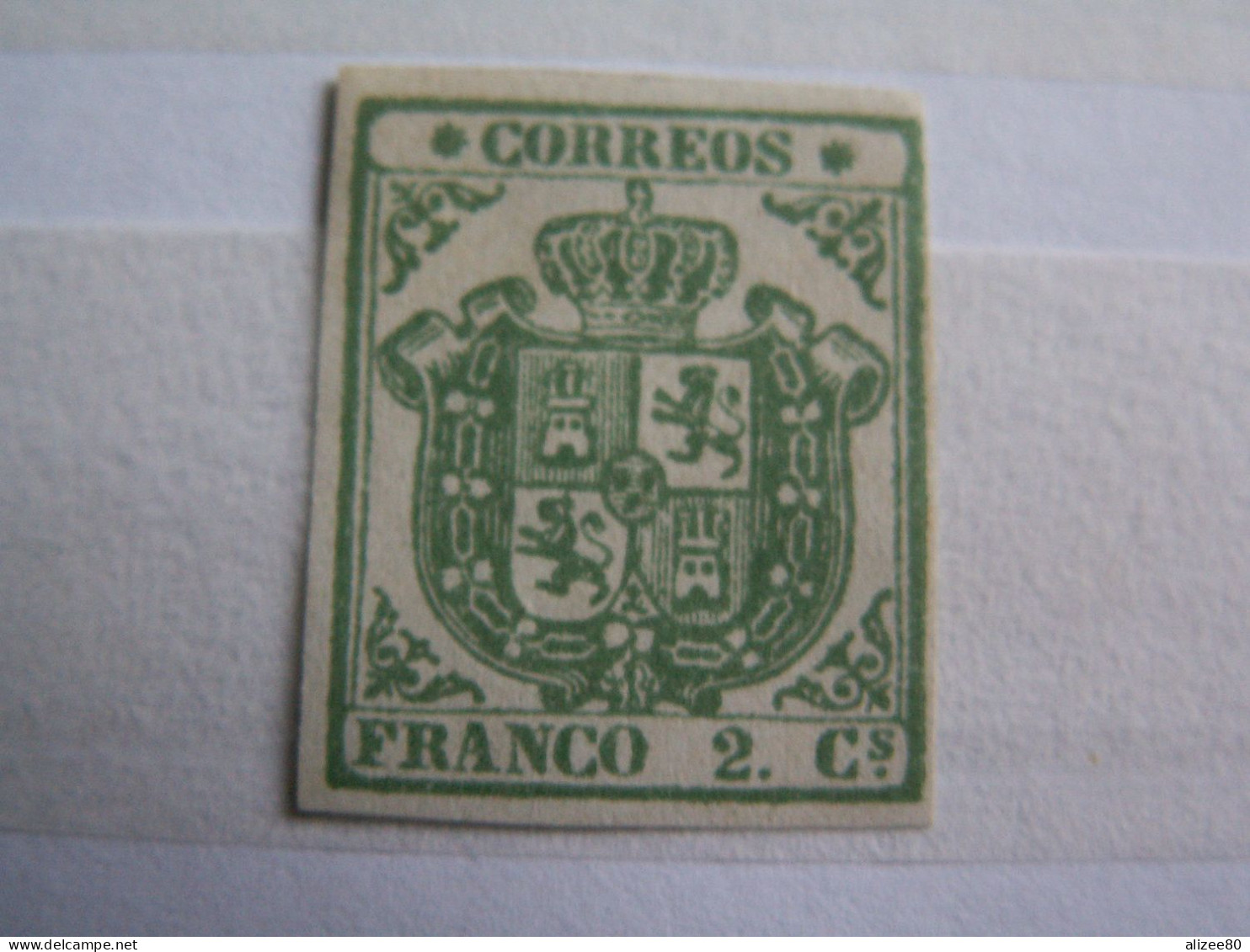 ROYAUME // ESPAGNE  --1854  5 C Vert Sur Fond Blanc - Papier Mince-  Marges Régulières - Sup  Cote 2200 Euro - Postfris – Scharnier