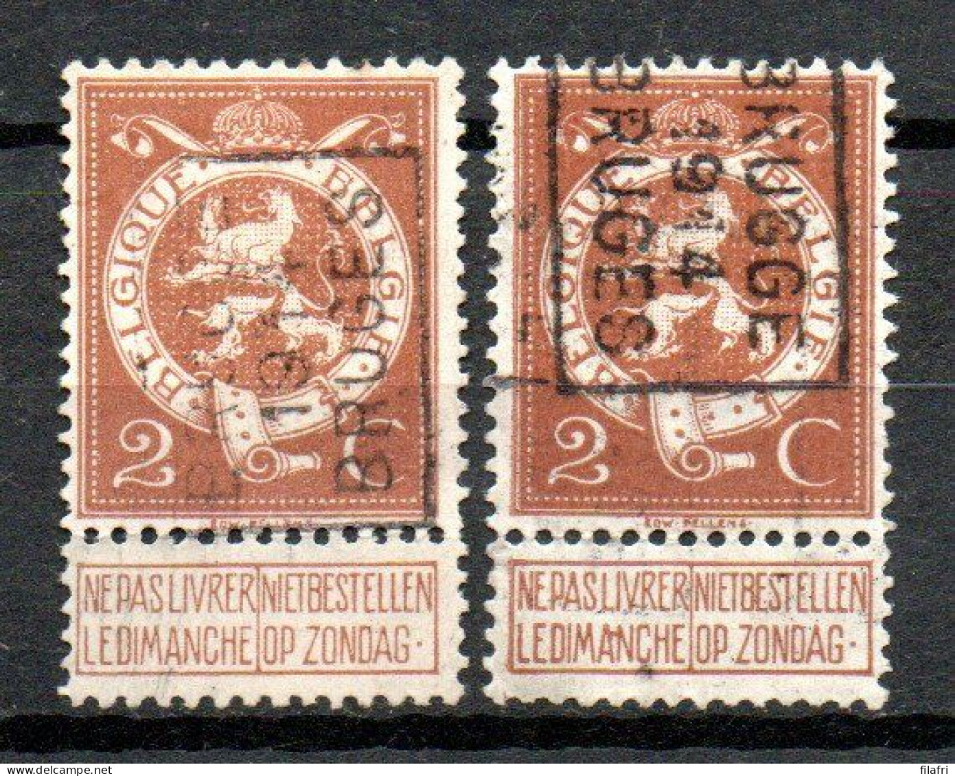 2342 Voorafstempeling Op Nr 109 - BRUGGE 1914 BRUGES - Positie A & B - Rolstempels 1910-19