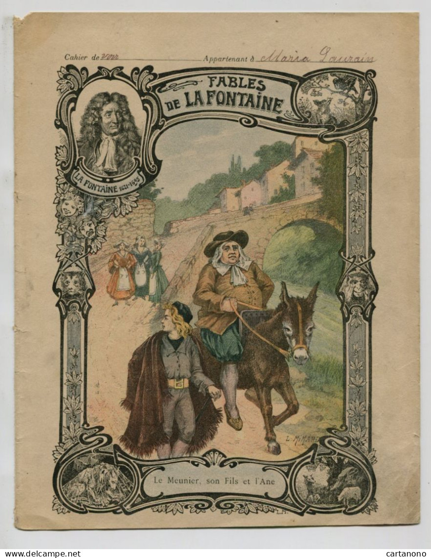 Couverture De Cahier - Fables De LA FONTAINE - Le Meunier Son Fil Et L'âne - Le Corbeau Et Le Renard .... - Book Covers
