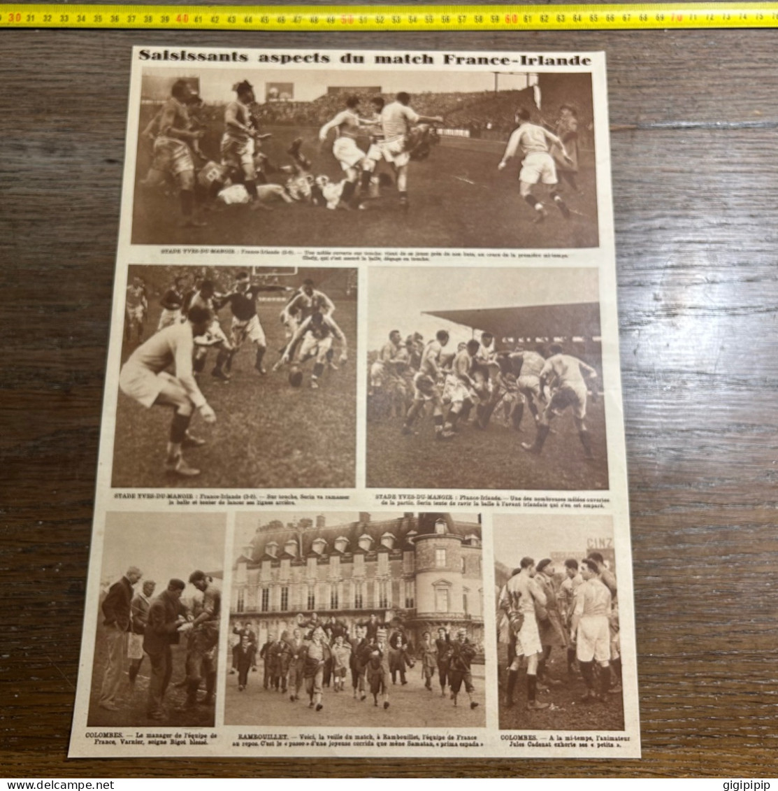 1931 MI Rugby Match France-Irlande Rambouillet . - Collections